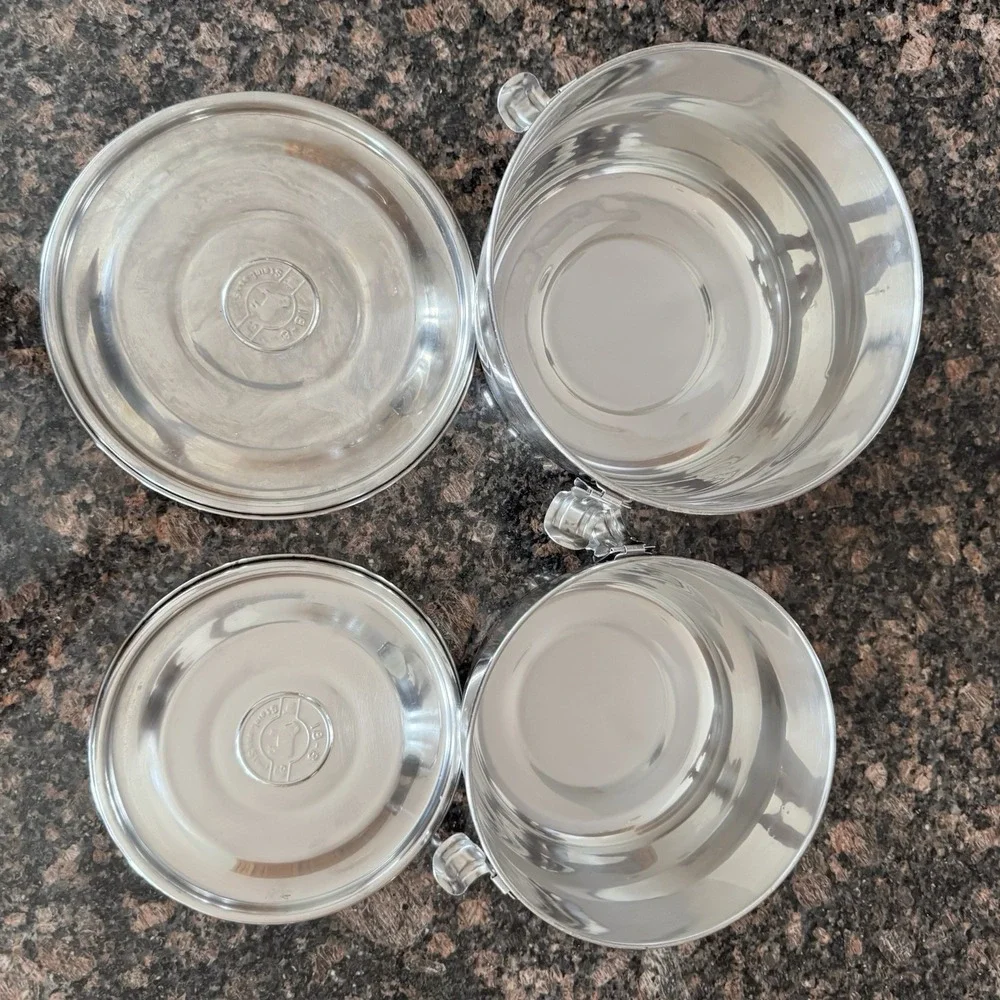 Set Of 2 Nesting Stainless Steel 18-8 ~ Humidity Control Airtight Containers